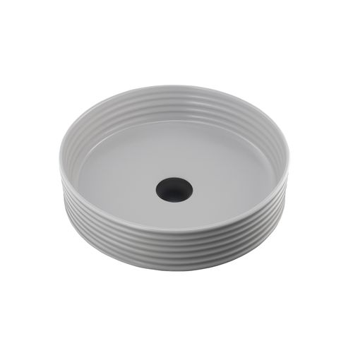Terzofoco Grey Ribbed Short Circular Counter Top Basin