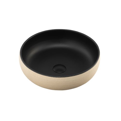 Terzofoco Light Earth and Matte Black Curved Counter Top Basin