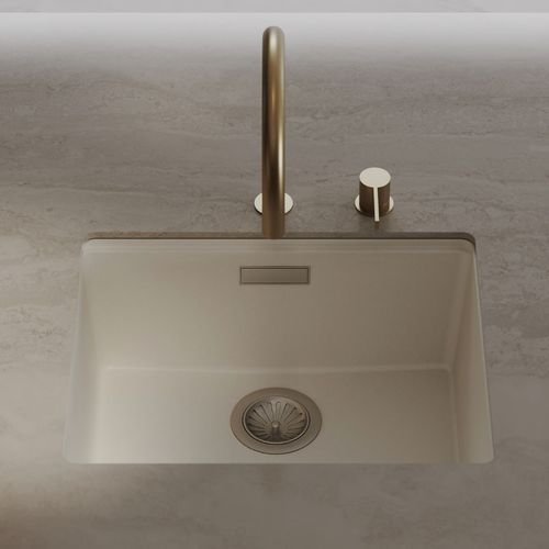 Una Composite 50 Single Sink Matt White
