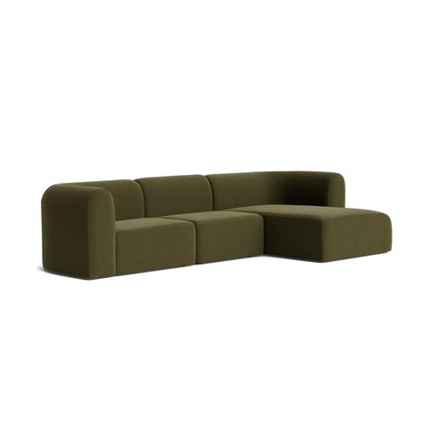 Berg 4 Seater RHF Chaise Sofa - Eden Leaf