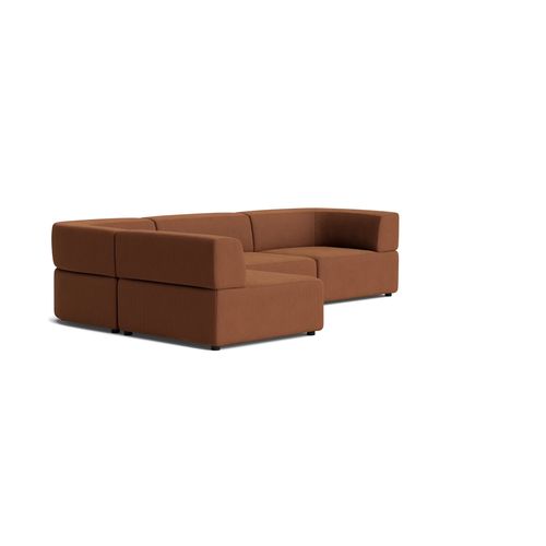 Stretch 4 Seater Open Chaise Sofa - Corduroy Cocoa