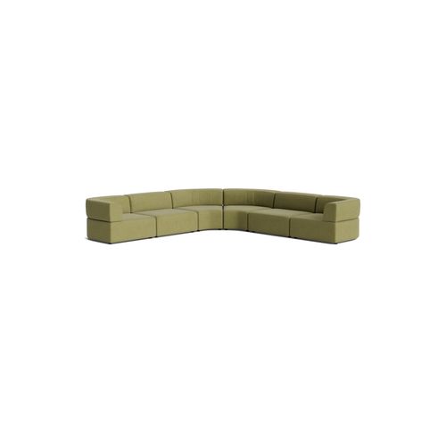 Stretch Large Angled Corner Sofa - Fossil Eucalyptus