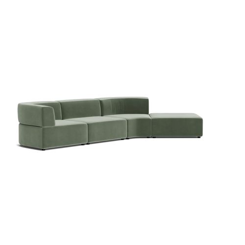 Stretch Open Angled Sofa - Opal Ocean