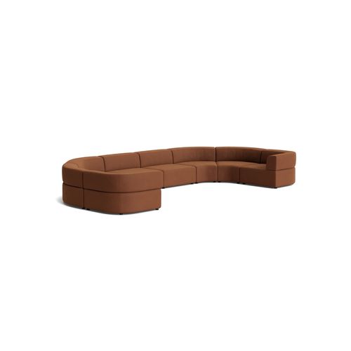 Stretch U Shape Modular Sofa - Corduroy Cocoa