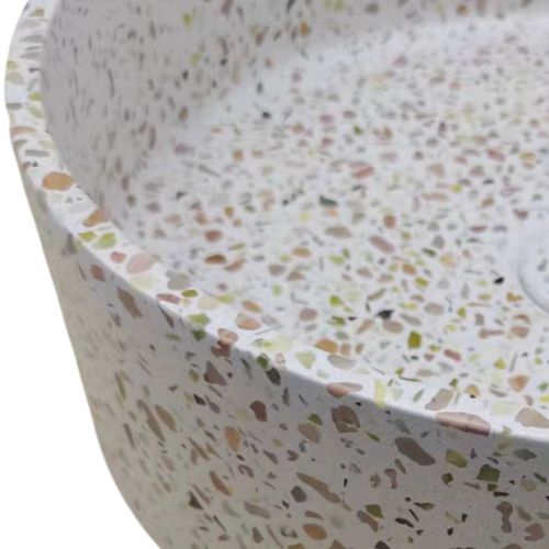 Sol' Natural Terrazzo Concrete Round 390mm Basin