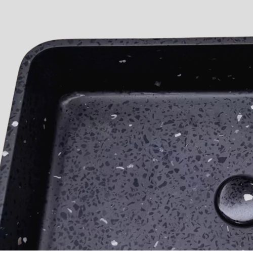 Black Terrazzo 'Altum' Rectangle 500mm Basin