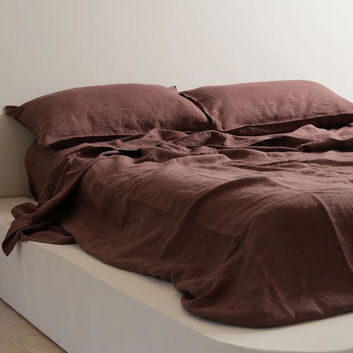 100% French Flax Linen Sheet Set- Cocoa