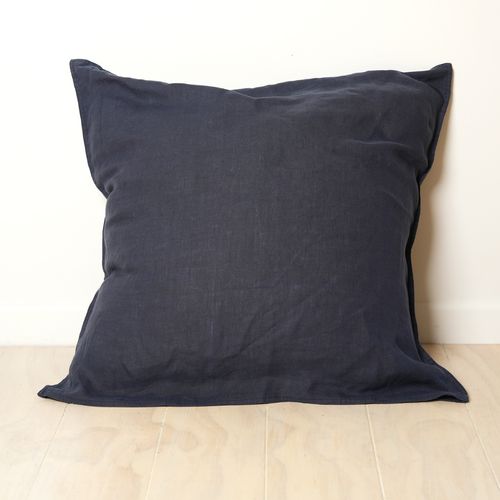 100% French Flax Linen Euro Pillowcase- Midnight