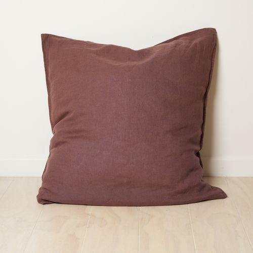 100% French Flax Linen Euro Pillowcase- Cocoa
