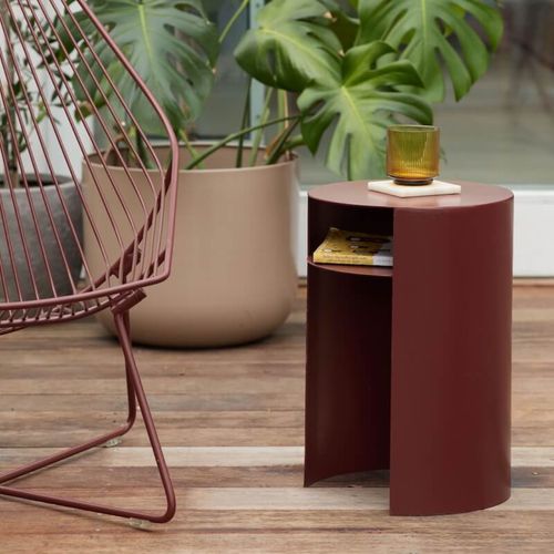 Waipuna Table – Stainless Steel - Chocolate Red