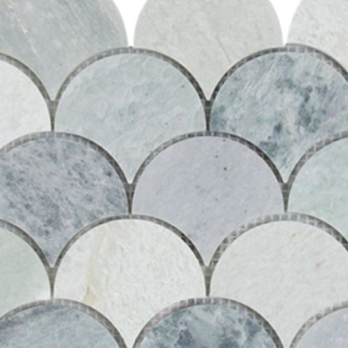 Ming Green Honed Fan Mosaic