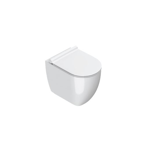 Sfera Compact Rimless Floor Mount Toilet Gloss White With Slim Seat (excl Cistern)