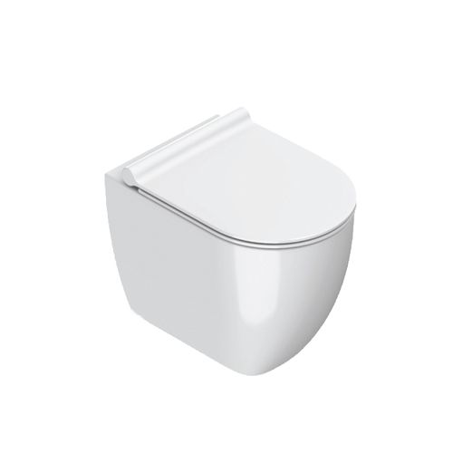 Sfera Compact Rimless Floor Mount Toilet Gloss White With Slim Seat (excl Cistern)