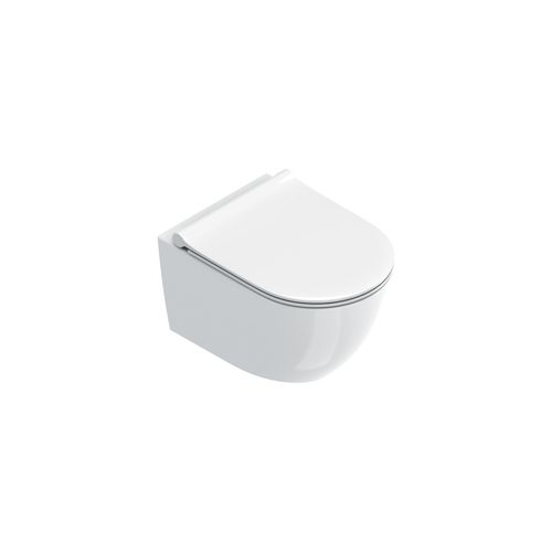 Sfera Compact Rimless Wall Hung Toilet Gloss White With Slim Seat (excl Cistern)