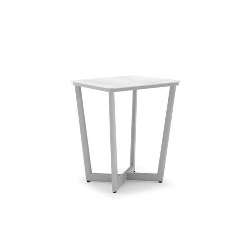 Verona Square Outdoor Bar Table - Light Grey
