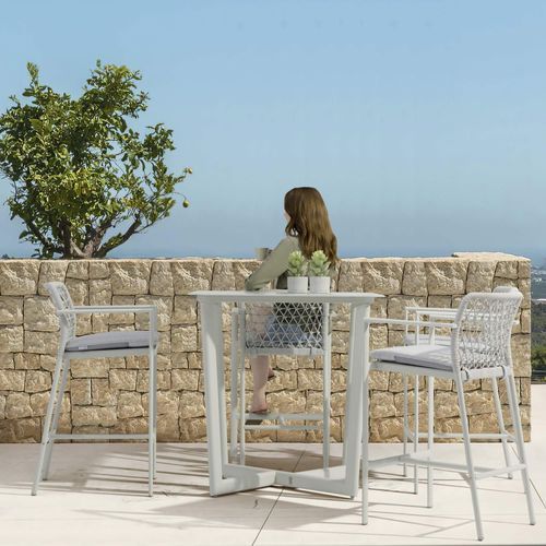 5 piece Verona Square Outdoor Bar Table Set - Charcoal