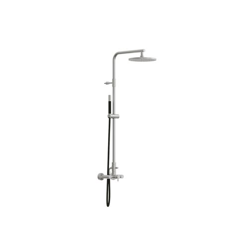 Classy Wall Mount Shower Column With External Mixer & Handshower Polished Stainless Steel
