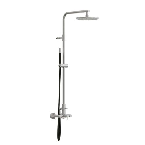 Classy Wall Mount Shower Column With External Mixer & Handshower Polished Stainless Steel