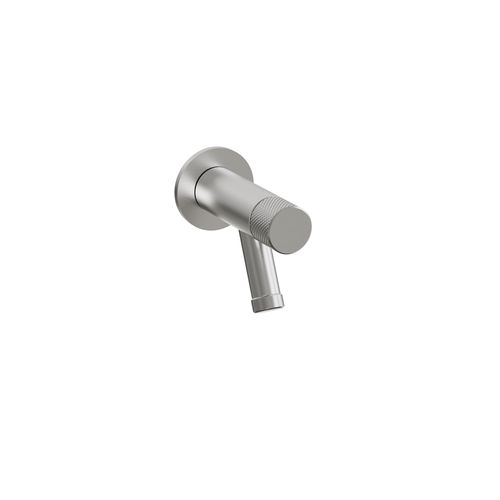 Spring Wall Mount Garden Tap With Hose Connection Polished Stainless Steel