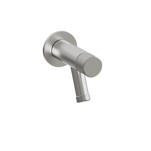 Spring Wall Mount Garden Tap With Hose Connection Polished Stainless Steel