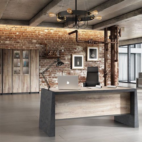 REGGIE Display Unit 160cm - Warm Oak & Black