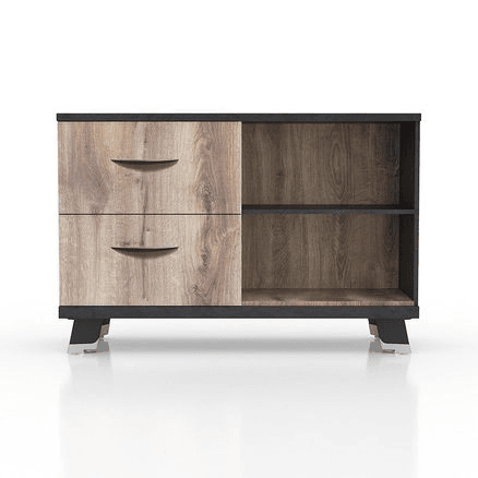 HALDIS Credenza Small 120cm - Warm Oak & Black