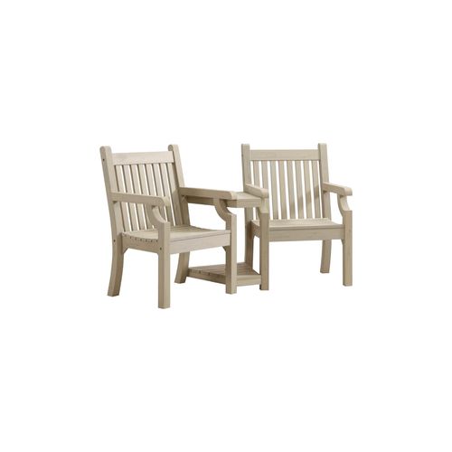 WINAWOOD Sandwick Love Seat With Table - 1720cm - Stone Grey
