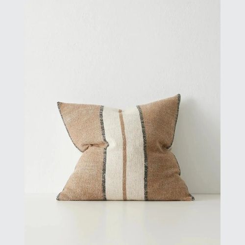 Weave Home Ottavio Cushion - Cocoa | Textured Stripe