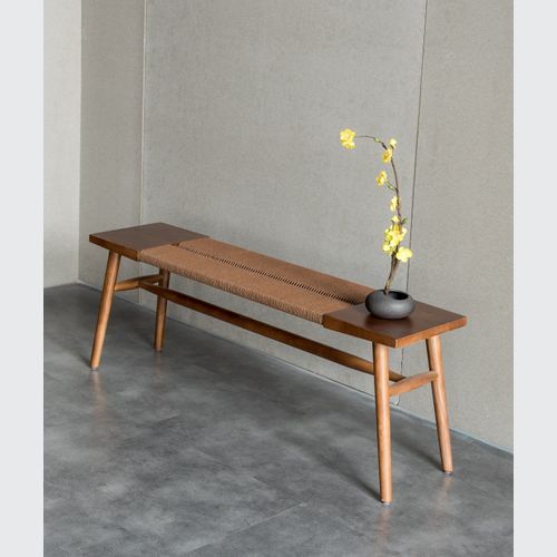 Japandi Rope Woven Dining Bench Woven