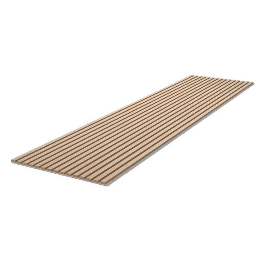 WOODFLEX Flexible Acoustic Wood Slat Wall Panel, Oak Veneer on Light Grey - 2700mm x 600mm