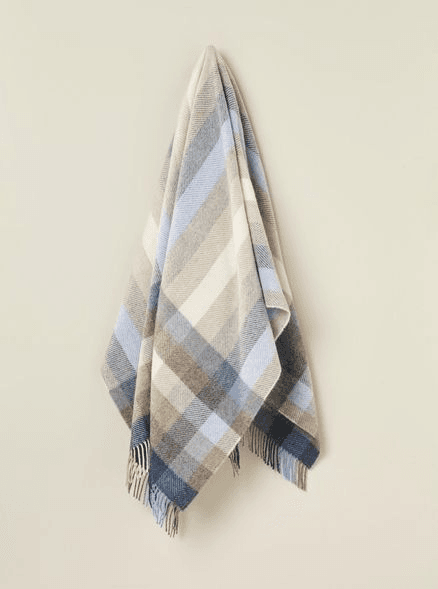 NZ Wool Throw - Woodale - Blue | 100% Pure Wool
