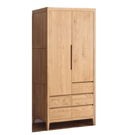 Seattle Natural Solid Oak Double Wardrobe