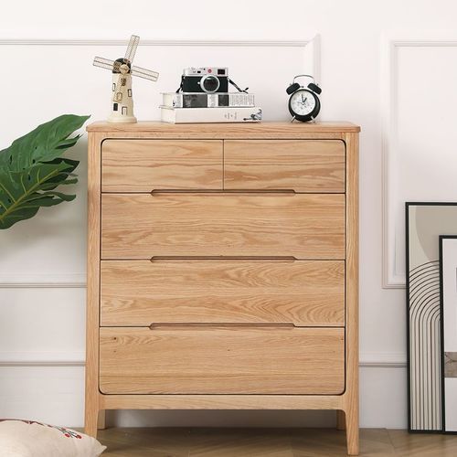 Seattle Natural Solid Oak 2+3 Chest of Drawers