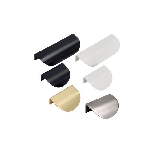 KT&CO Kitchen shell lip pull handles Mosman Matt Black / Brushed Nickel / Brass / White