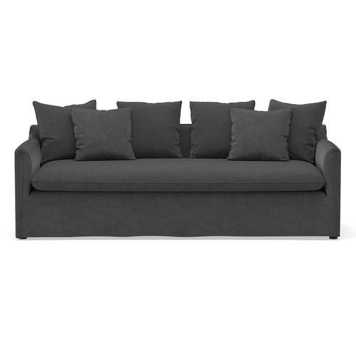Palms 3 Seater Slip Cover Sofa | Graphite Charcoal