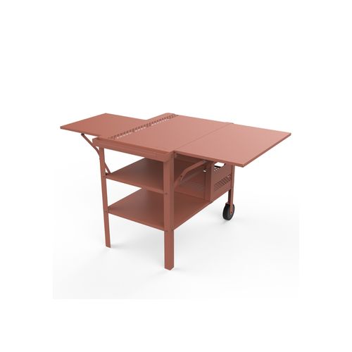 ZiiPa Fredda Deluxe Garden Trolley with Side Tables - Terracotta