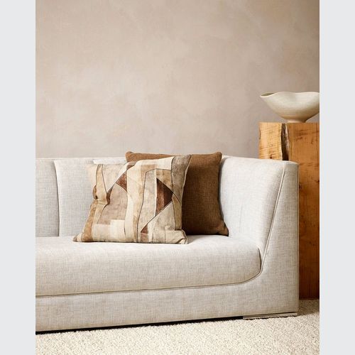 Baya Grove Linen Cushion - Brick | Abstract Print