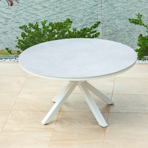 Adele Round Ceramic Table With Bailey Chairs 5pc Outdoor Dining Setting