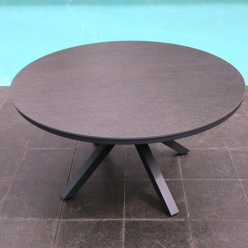 Adele Round Ceramic Table With Verde Chairs 9pc Outdoor Dining Setting