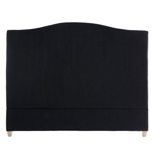 Annabel Linen Headboard In Black - King