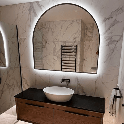 Code Solace Arch Framed Led Mirror 1200 X 1100Mm - 5 Colours
