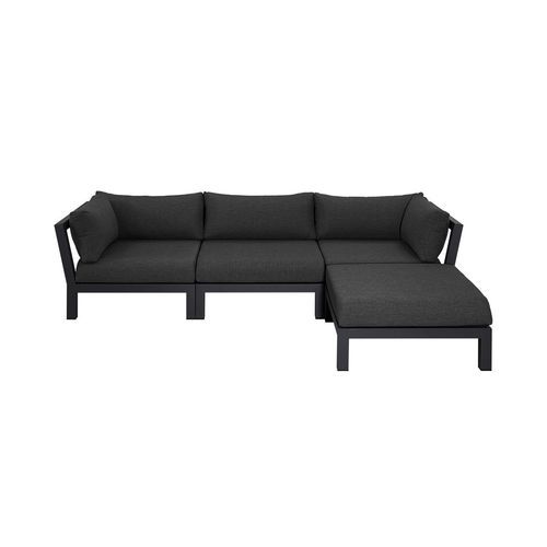 Newport Aluminium Outdoor Armless Sofa Set - 4PCS