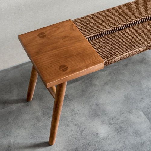 Japandi Rope Woven Dining Bench Woven