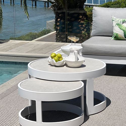 Aspen Ceramic Round Coffee Table Set