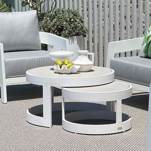 Aspen Ceramic Round Coffee Table Set
