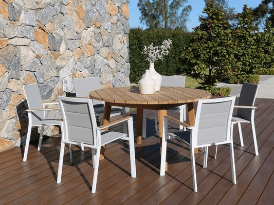 Atoll 140 Round Table with Triana Chairs 7pc