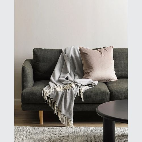 Baya Bambina Throw Blanket - Silver | Merino Wool and Cashmere