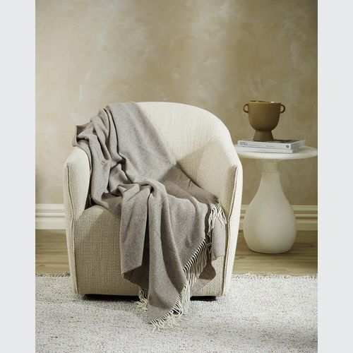Baya Bambina Throw Blanket - Walnut | Merino Wool and Cashmere