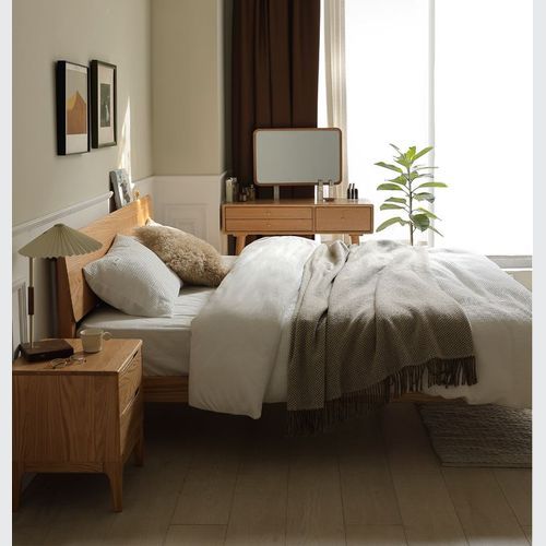Berlin Natural Solid Oak Bed Frame