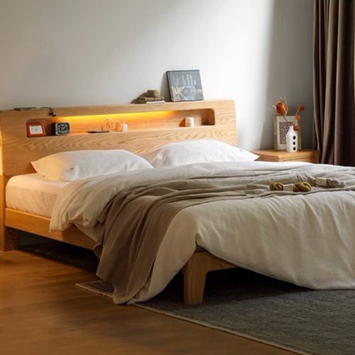 Bervas Natural Solid Oak Bed Frame